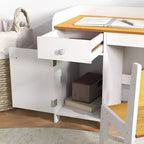 Ensemble bureau et chaise pour enfants Qaba avec tiroir de rangement, bureau d'étude avec chaise pour enfants pour activités artistiques et artisanales, goûter, école à la maison, devoirs, blanc