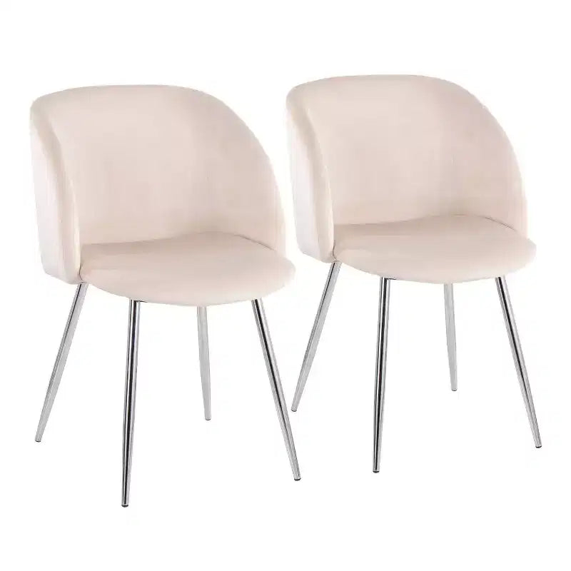 Lot de 2 chaises de salle à manger Fran Velours/Métal - LumiSource