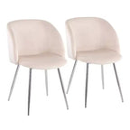 Lot de 2 chaises de salle à manger Fran Velours/Métal - LumiSource