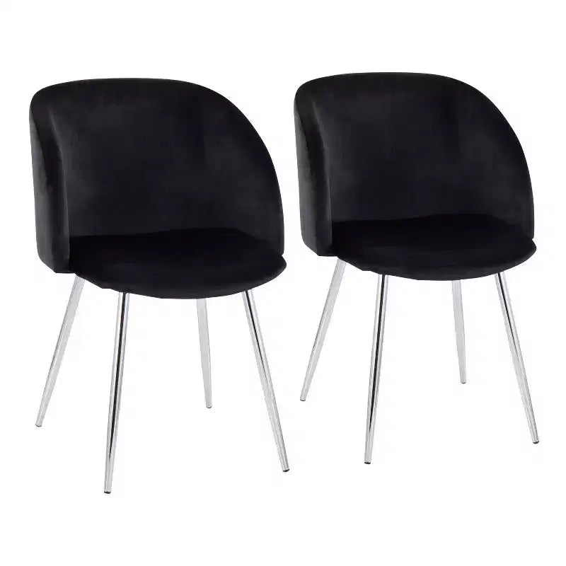 Lot de 2 chaises de salle à manger Fran Velours/Métal - LumiSource