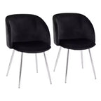 Lot de 2 chaises de salle à manger Fran Velours/Métal - LumiSource