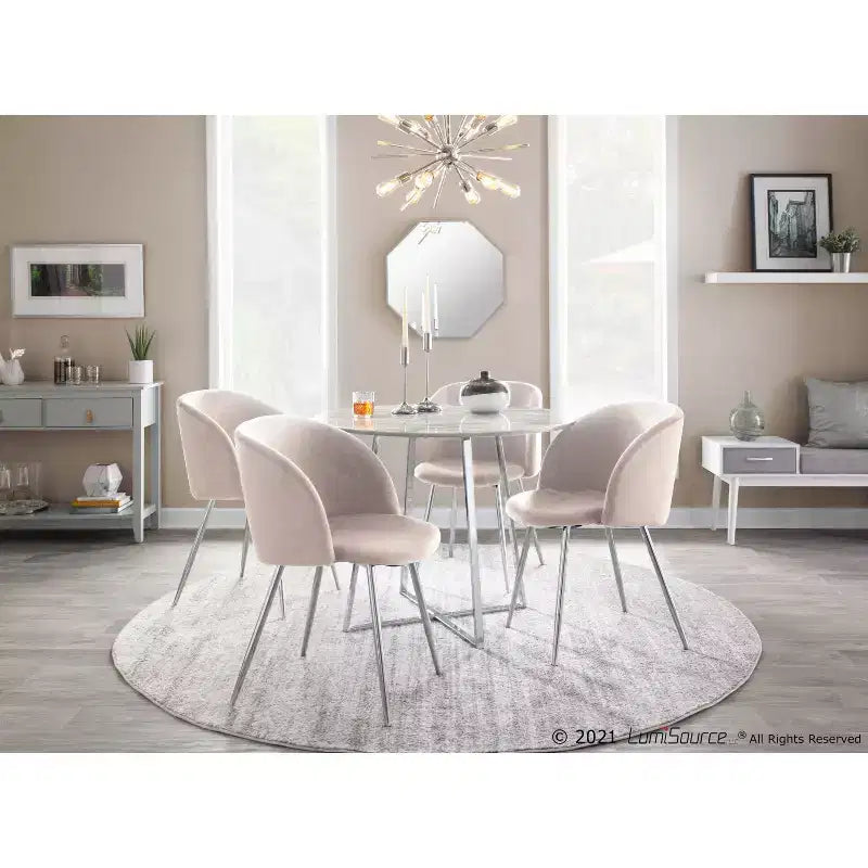 Lot de 2 chaises de salle à manger Fran Velours/Métal - LumiSource