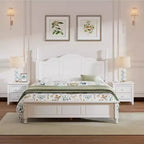 Ensembles de chambre à coucher 3 pièces, lit plateforme en bois taille Queen/Full avec deux tables de chevet-ModernLuxe