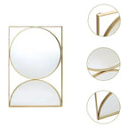 Miroir mural accent moderne en métal cadre sablier doré LuxenHome