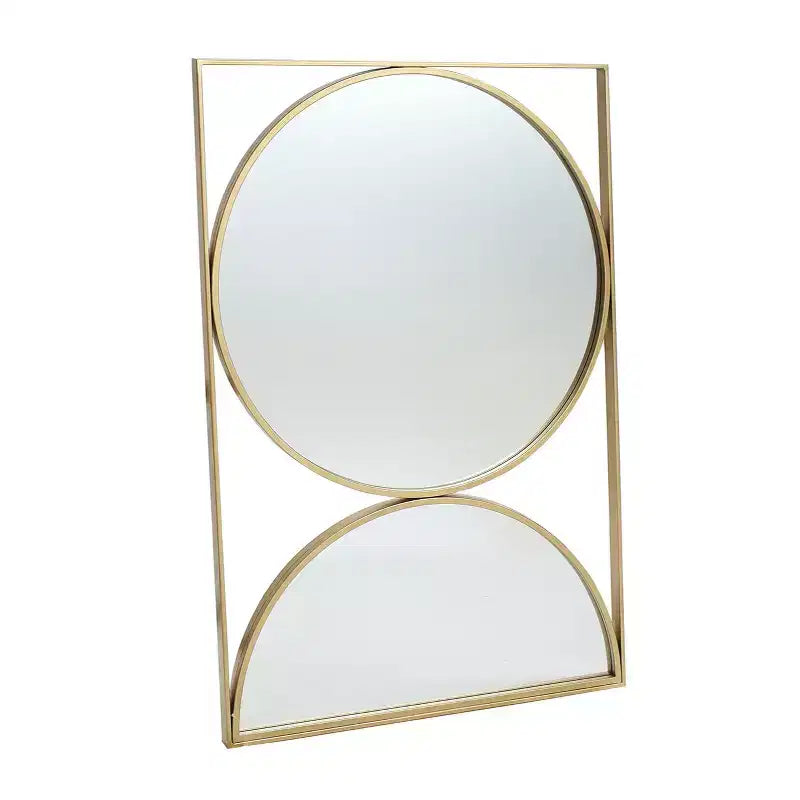 Miroir mural accent moderne en métal cadre sablier doré LuxenHome