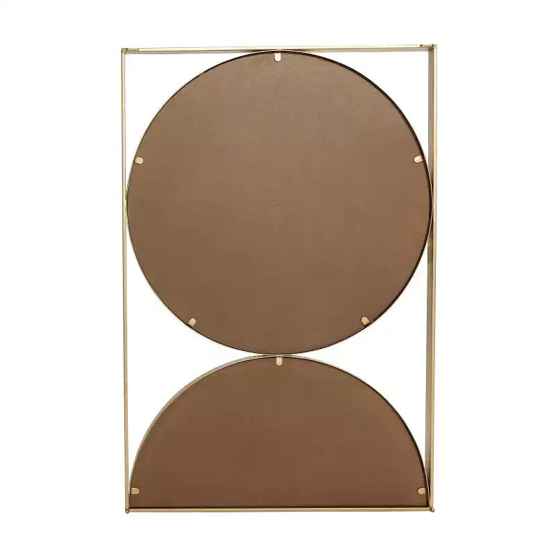 Miroir mural accent moderne en métal cadre sablier doré LuxenHome