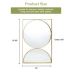 Miroir mural accent moderne en métal cadre sablier doré LuxenHome