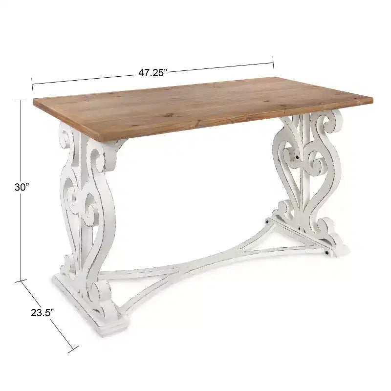 Bureau rustique en bois sculpté Kate and Laurel Wyldwood