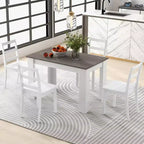 Costway Ensemble de salle à manger 5 pièces Table rectangulaire moderne et 4 chaises en bois d'hévéa pour cuisine et petit-déjeuner