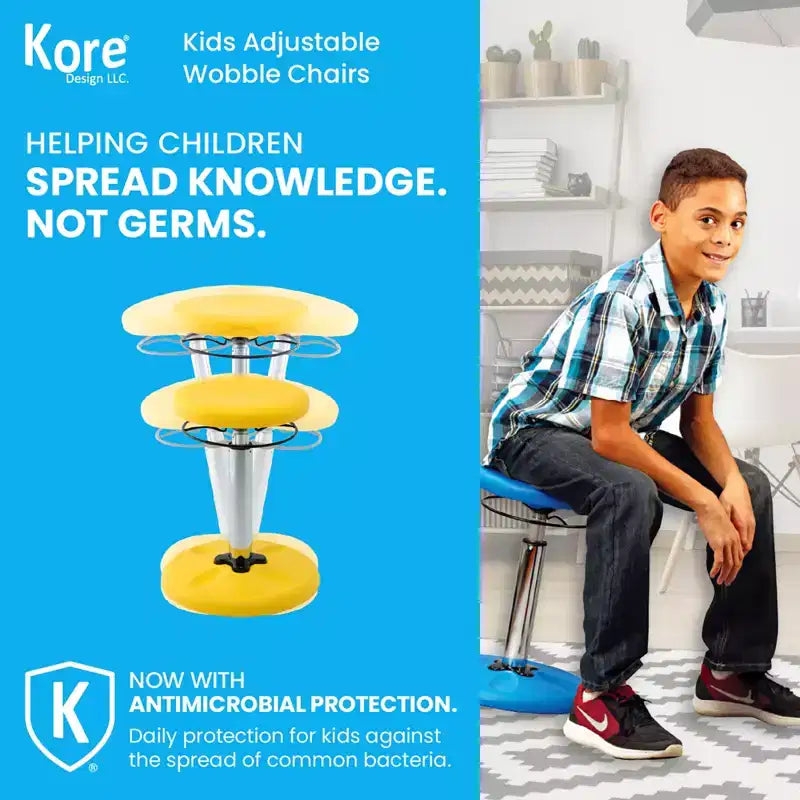 Kore Design Chaise Haute Oscillante Réglable Enfant 16,5-24, Jaune