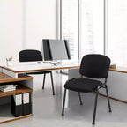 Chaises d'invité Costway, Lot de Chaises de Réception avec Cadre en Métal Enduit de Poudre, Dossier et Assise Rembourrés pour Salle de Conférence, Noir