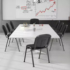 Chaises d'invité Costway, Lot de Chaises de Réception avec Cadre en Métal Enduit de Poudre, Dossier et Assise Rembourrés pour Salle de Conférence, Noir