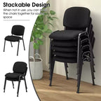 Chaises d'invité Costway, Lot de Chaises de Réception avec Cadre en Métal Enduit de Poudre, Dossier et Assise Rembourrés pour Salle de Conférence, Noir