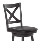 Tabouret de bar pivotant classique Felicity Commercial Grade en bois à dossier croisé avec assise rembourrée et recouverte de tissu Flash Furniture