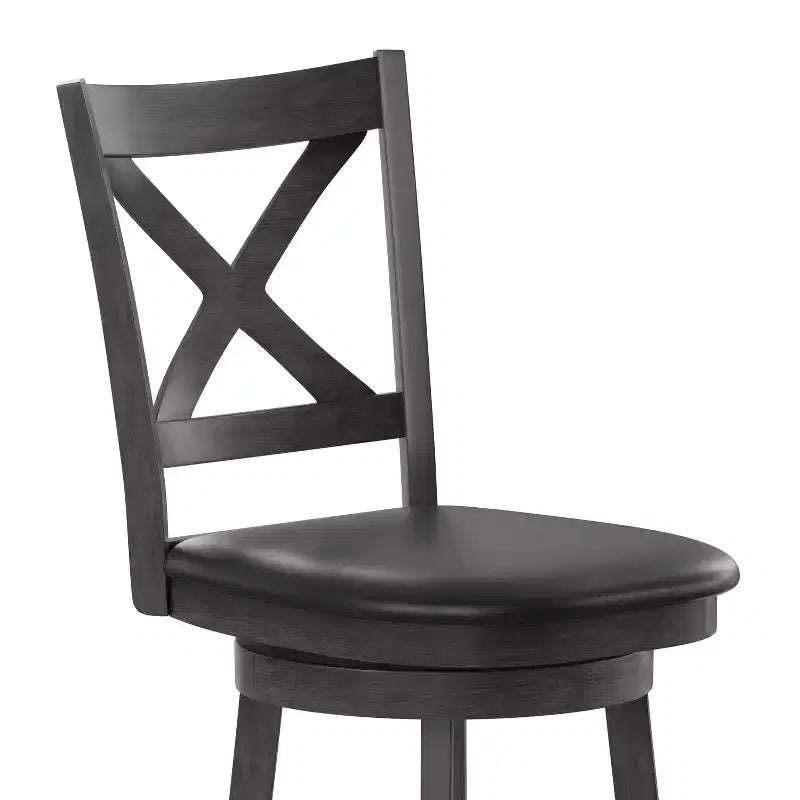 Tabouret de bar pivotant classique Felicity Commercial Grade en bois à dossier croisé avec assise rembourrée et recouverte de tissu Flash Furniture
