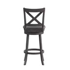 Tabouret de bar pivotant classique Felicity Commercial Grade en bois à dossier croisé avec assise rembourrée et recouverte de tissu Flash Furniture