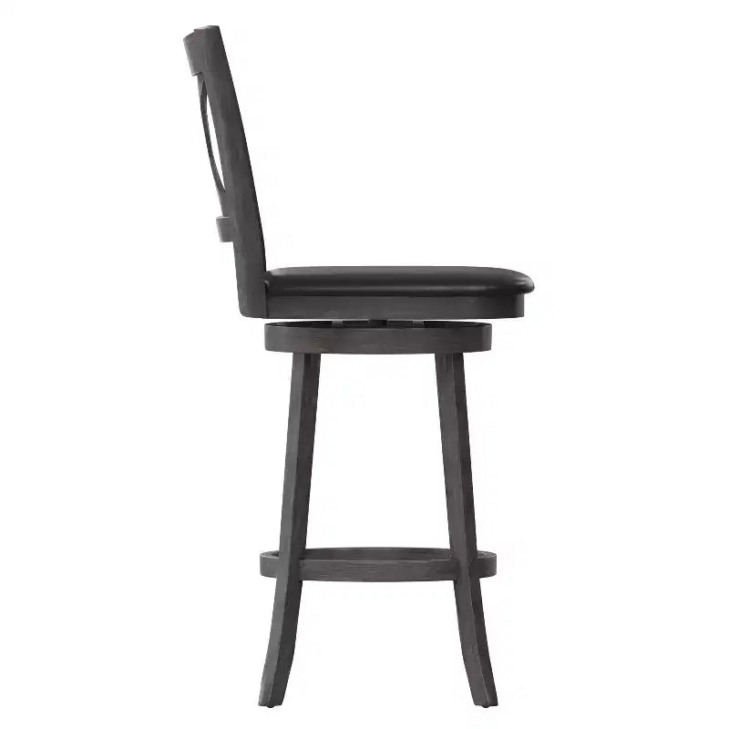 Tabouret de bar pivotant classique Felicity Commercial Grade en bois à dossier croisé avec assise rembourrée et recouverte de tissu Flash Furniture