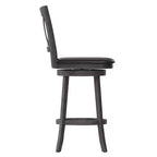 Tabouret de bar pivotant classique Felicity Commercial Grade en bois à dossier croisé avec assise rembourrée et recouverte de tissu Flash Furniture