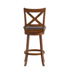 Tabouret de bar pivotant classique Felicity Commercial Grade en bois à dossier croisé avec assise rembourrée et recouverte de tissu Flash Furniture