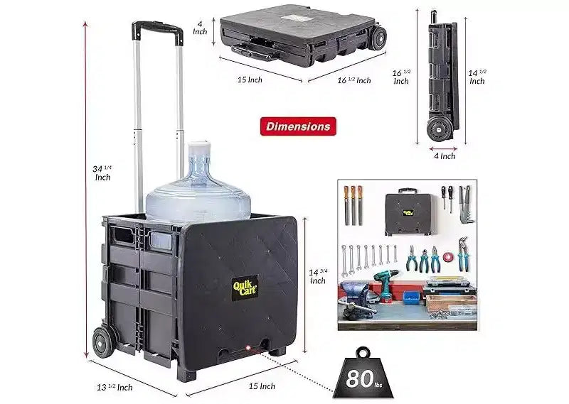 dbest products Quik Cart Sport Caisse pliable à roulettes pour enseignants – Capacité de 36,3 kg