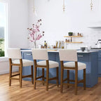 Tabouret de bar hauteur comptoir à dossier ouvert - HomePop