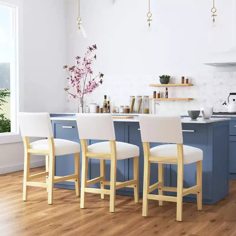 Tabouret de bar hauteur comptoir à dossier ouvert - HomePop