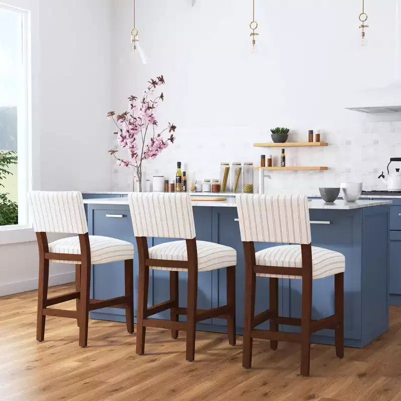 Tabouret de bar hauteur comptoir à dossier ouvert - HomePop