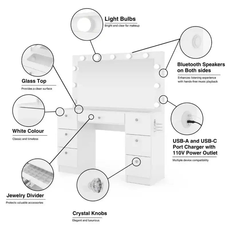 Coiffeuse lumineuse Ananke - Boahaus
