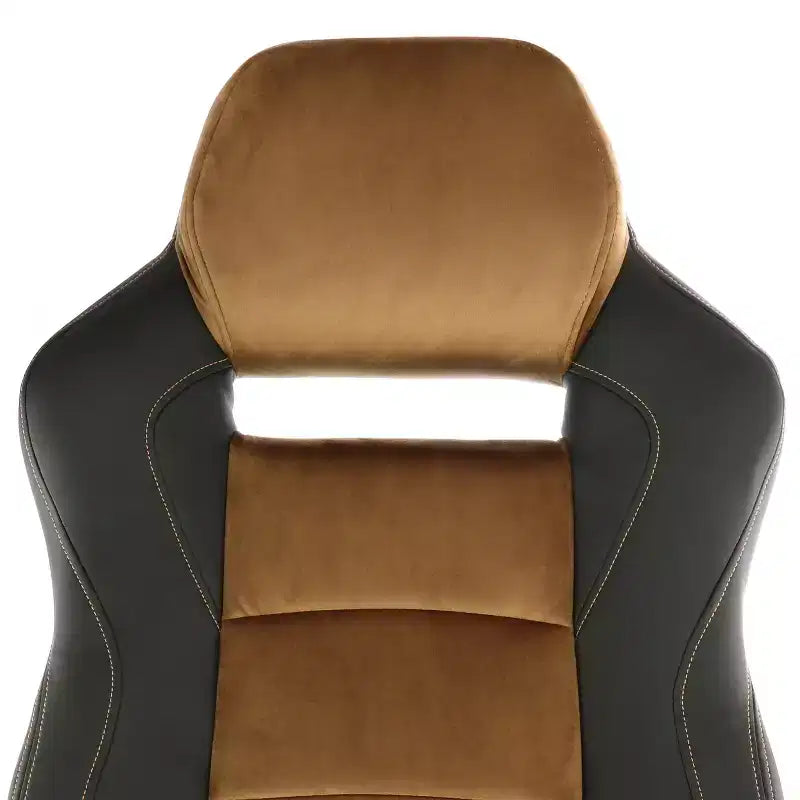 Chaise de bureau Elama High Back réglable en similicuir noir et marron