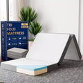 Continental Sleep 5-Inch Portable Tri Folding Gel Memory Foam Mattress | Breathable Mesh Sides with Ultra Soft, Removable and Washable Cover, 31