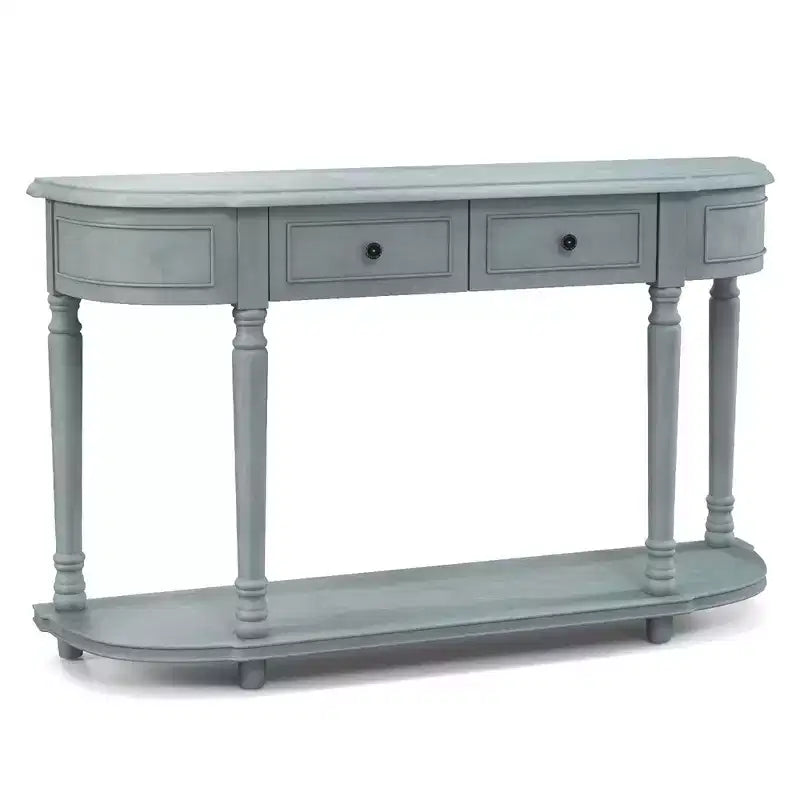Costway Table Console Rétro de 132 cm avec 2 Tiroirs et Étagère Ouverte
