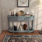 Costway Table Console Rétro de 132 cm avec 2 Tiroirs et Étagère Ouverte
