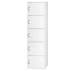 Bibliothèques minces Hodedah HID5 de haute qualité à 5 étagères pour la maison, le bureau et l'école, armoires de rangement fermées de 150 cm de haut