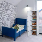 Bibliothèques minces Hodedah HID5 de haute qualité à 5 étagères pour la maison, le bureau et l'école, armoires de rangement fermées de 150 cm de haut