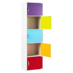 Bibliothèques minces Hodedah HID5 de haute qualité à 5 étagères pour la maison, le bureau et l'école, armoires de rangement fermées de 150 cm de haut