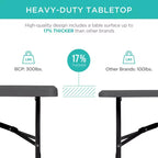 Table pliante en plastique 4 pieds Best Choice Products, robuste, portable, avec poignée, verrouillage pour pique-nique, intérieur/extérieur