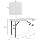 Table pliante en plastique 4 pieds Best Choice Products, robuste, portable, avec poignée, verrouillage pour pique-nique, intérieur/extérieur