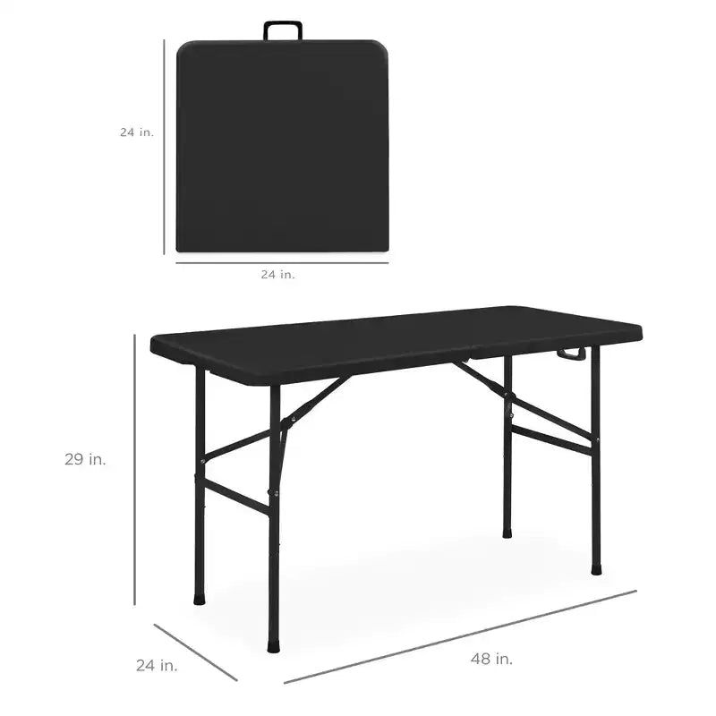 Table pliante en plastique 4 pieds Best Choice Products, robuste, portable, avec poignée, verrouillage pour pique-nique, intérieur/extérieur