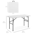 Table pliante en plastique 4 pieds Best Choice Products, robuste, portable, avec poignée, verrouillage pour pique-nique, intérieur/extérieur