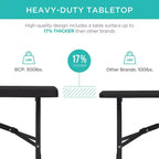 Table pliante en plastique 4 pieds Best Choice Products, robuste, portable, avec poignée, verrouillage pour pique-nique, intérieur/extérieur