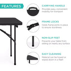 Table pliante en plastique 4 pieds Best Choice Products, robuste, portable, avec poignée, verrouillage pour pique-nique, intérieur/extérieur
