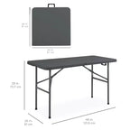 Table pliante en plastique 4 pieds Best Choice Products, robuste, portable, avec poignée, verrouillage pour pique-nique, intérieur/extérieur