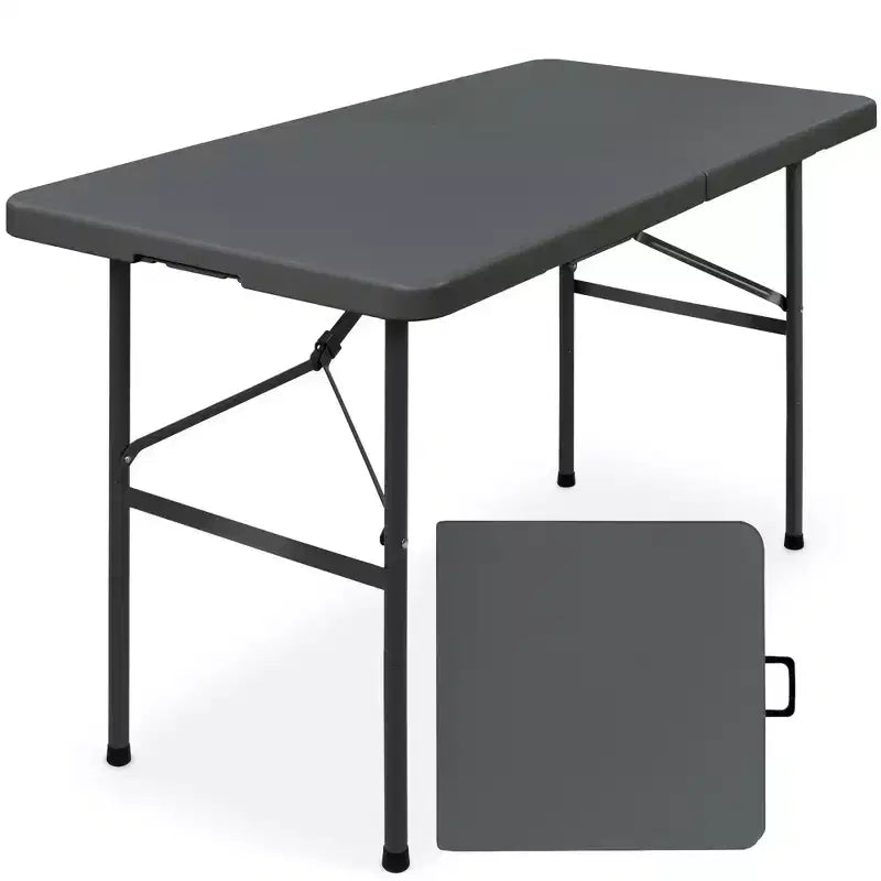 Table pliante en plastique 4 pieds Best Choice Products, robuste, portable, avec poignée, verrouillage pour pique-nique, intérieur/extérieur