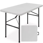 Table pliante en plastique 4 pieds Best Choice Products, robuste, portable, avec poignée, verrouillage pour pique-nique, intérieur/extérieur