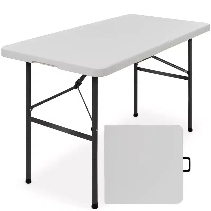 Table pliante en plastique 4 pieds Best Choice Products, robuste, portable, avec poignée, verrouillage pour pique-nique, intérieur/extérieur