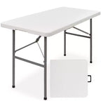 Table pliante en plastique 4 pieds Best Choice Products, robuste, portable, avec poignée, verrouillage pour pique-nique, intérieur/extérieur