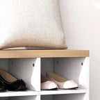 Ensemble banc à chaussures et porte-manteau HOMCOM, meuble à chaussures 9 paires avec patères pour entrée et couloir, blanc