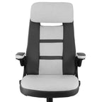 Fauteuil de bureau Elama à dossier haut réglable en similicuir et tissu gris foncé et gris clair