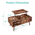 Best Choice Products Table Basse Relevable en Bois, Style Mid-Century Moderne, avec Rangement Caché et Étagère Amovible