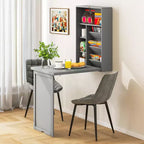 Bureau mural convertible Costway avec étagères de rangement